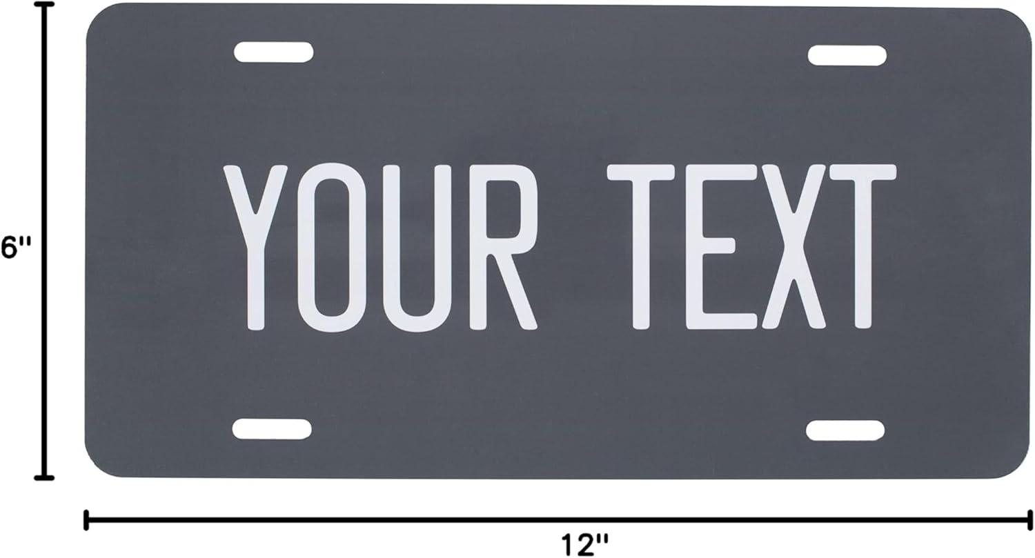 imageExcelMark Custom License Plate for Front of Car  Personalized Car Tags  6quotx 12quotUniversal Fit RedCharcoal
