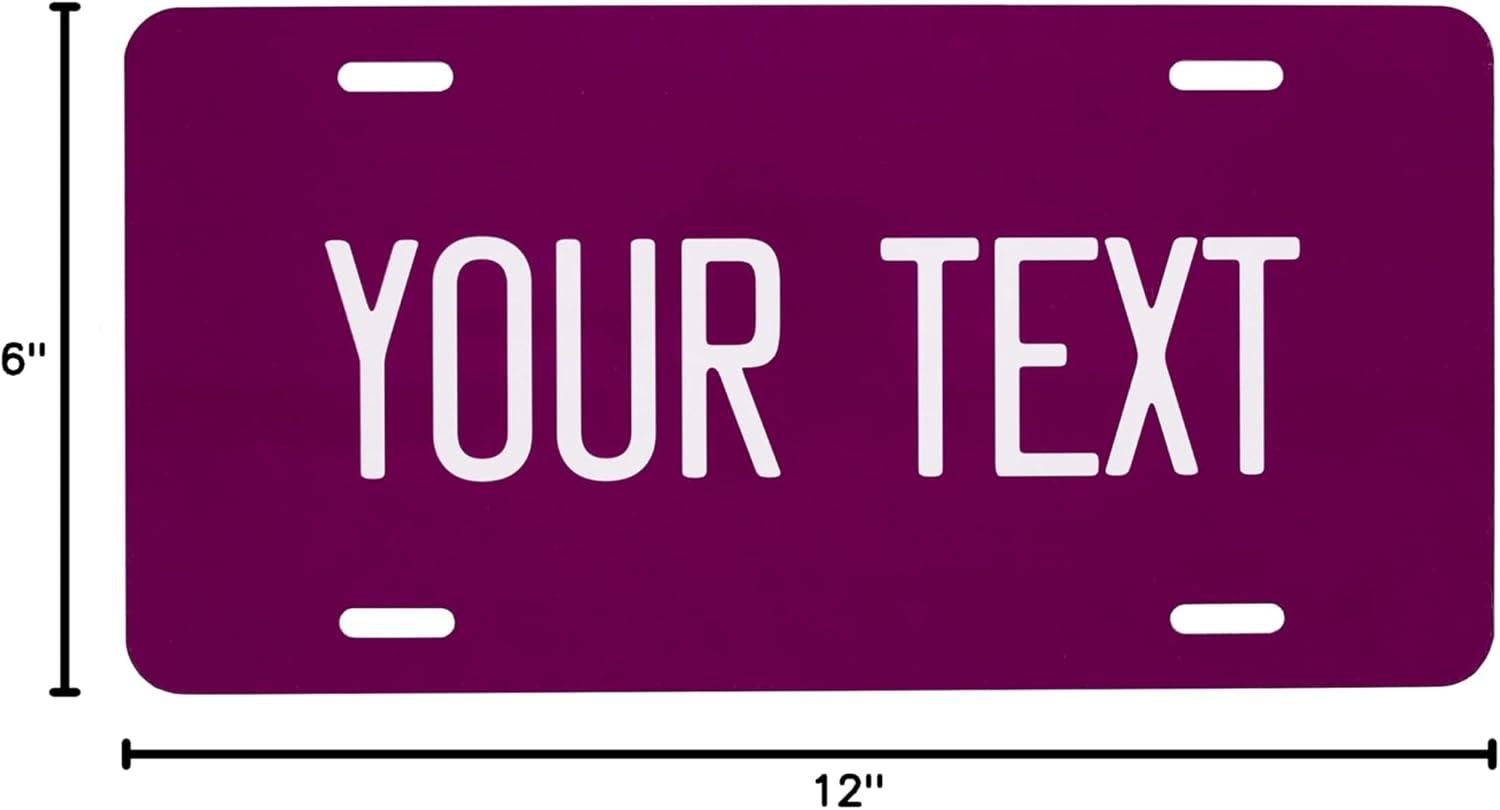 imageExcelMark Custom License Plate for Front of Car  Personalized Car Tags  6quotx 12quotUniversal Fit RedCranberry