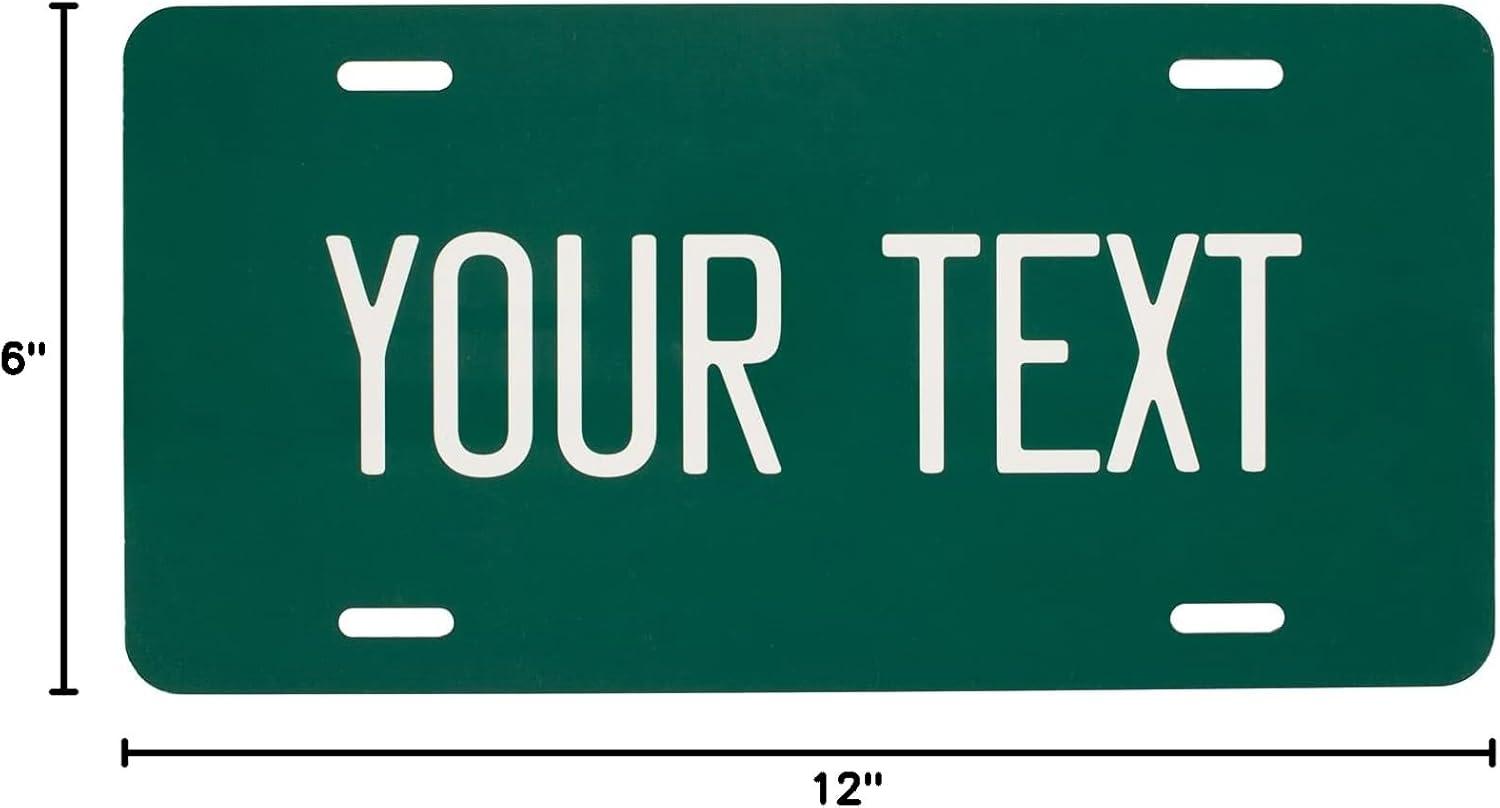 imageExcelMark Custom License Plate for Front of Car  Personalized Car Tags  6quotx 12quotUniversal Fit RedForest Green