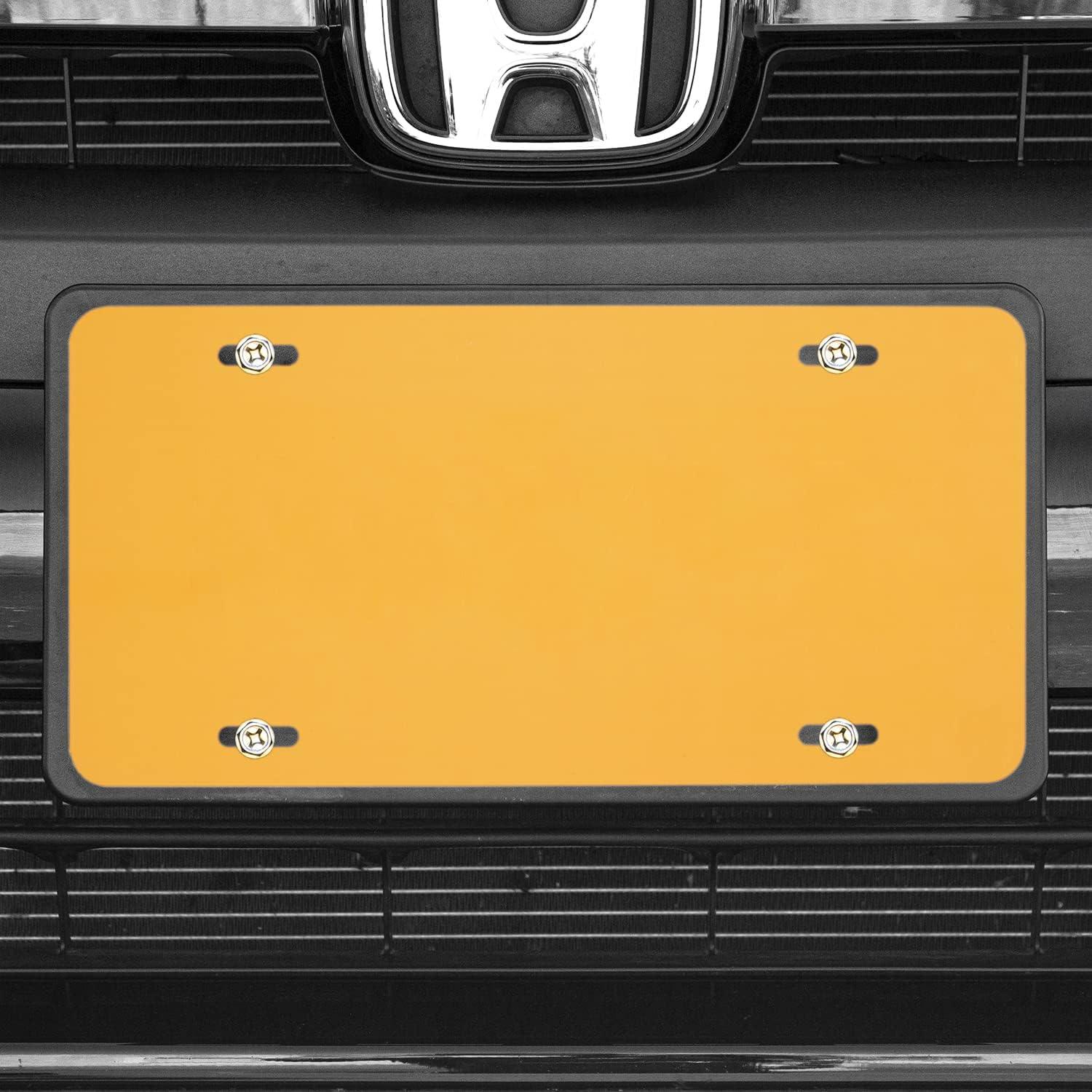 imageExcelMark Custom License Plate for Front of Car  Personalized Car Tags  6quotx 12quotUniversal Fit RedMarigold