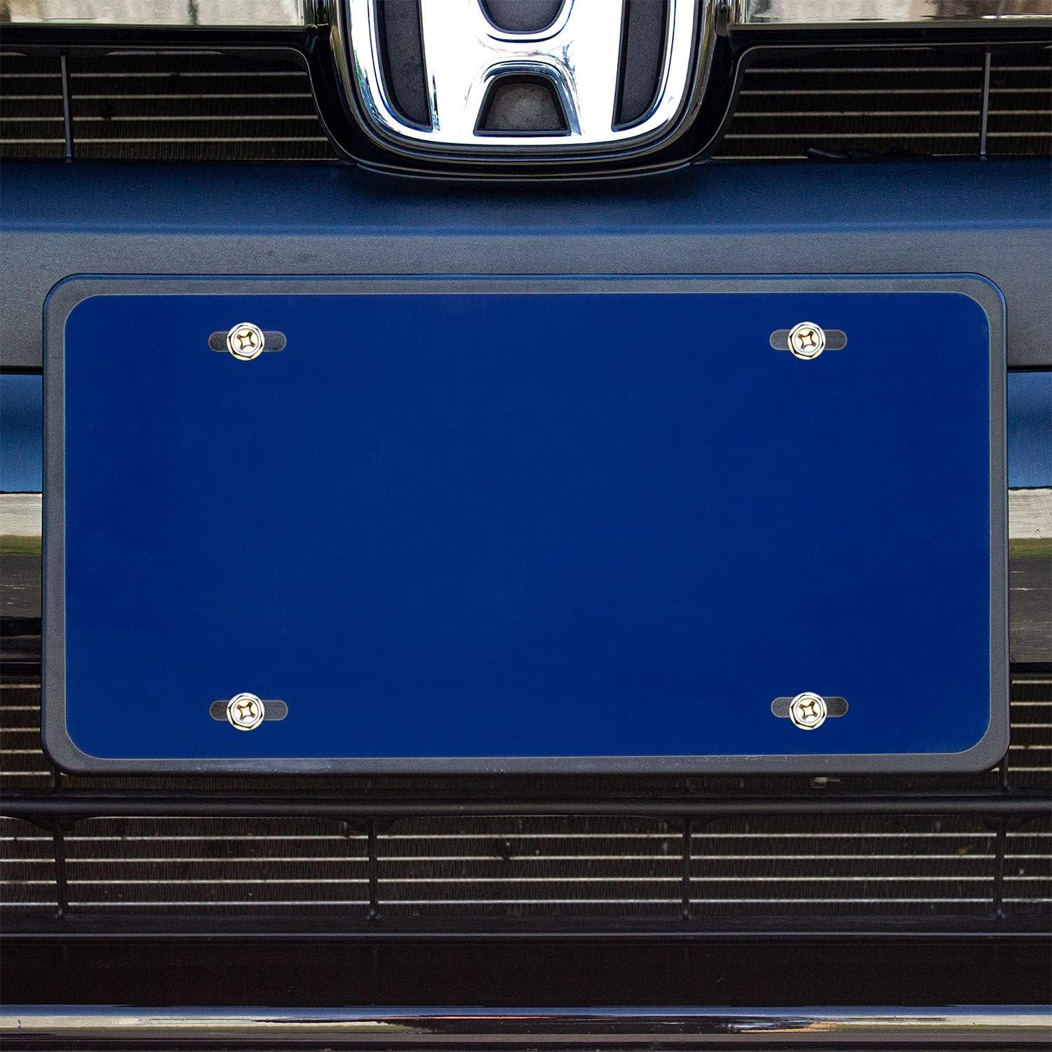 imageExcelMark Custom License Plate for Front of Car  Personalized Car Tags  6quotx 12quotUniversal Fit RedNavy Blue