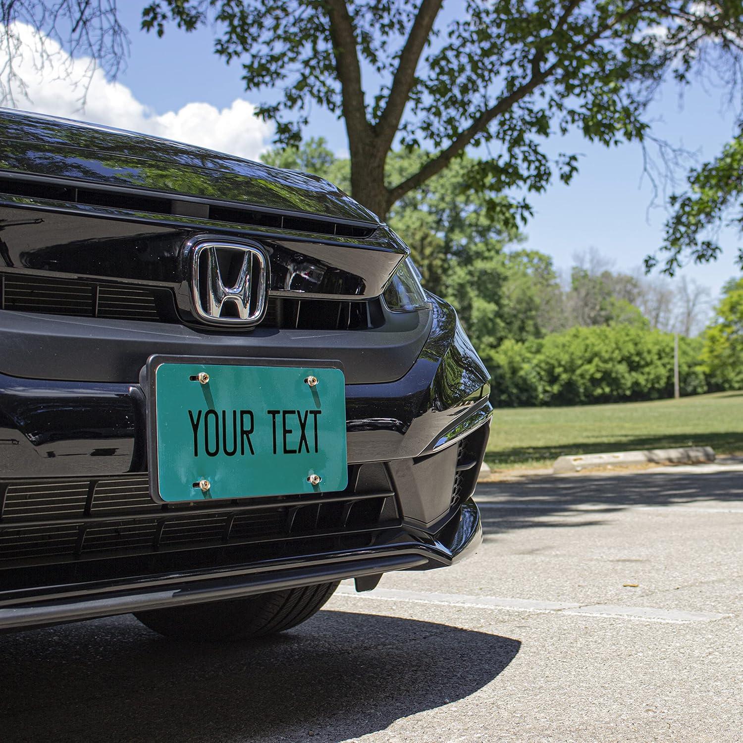 imageExcelMark Custom License Plate for Front of Car  Personalized Car Tags  6quotx 12quotUniversal Fit RedTeal