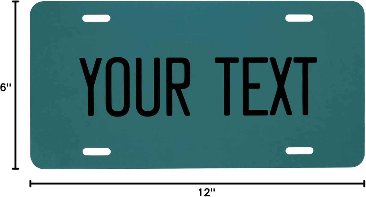 imageExcelMark Custom License Plate for Front of Car  Personalized Car Tags  6quotx 12quotUniversal Fit RedTeal