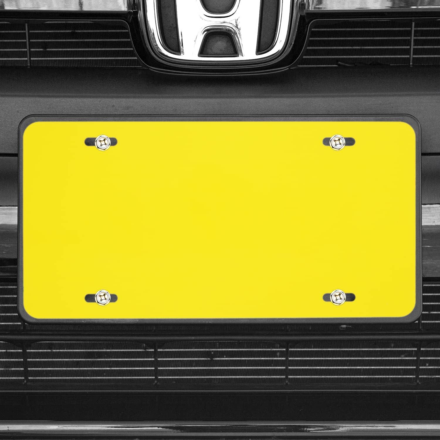 imageExcelMark Custom License Plate for Front of Car  Personalized Car Tags  6quotx 12quotUniversal Fit RedYellow