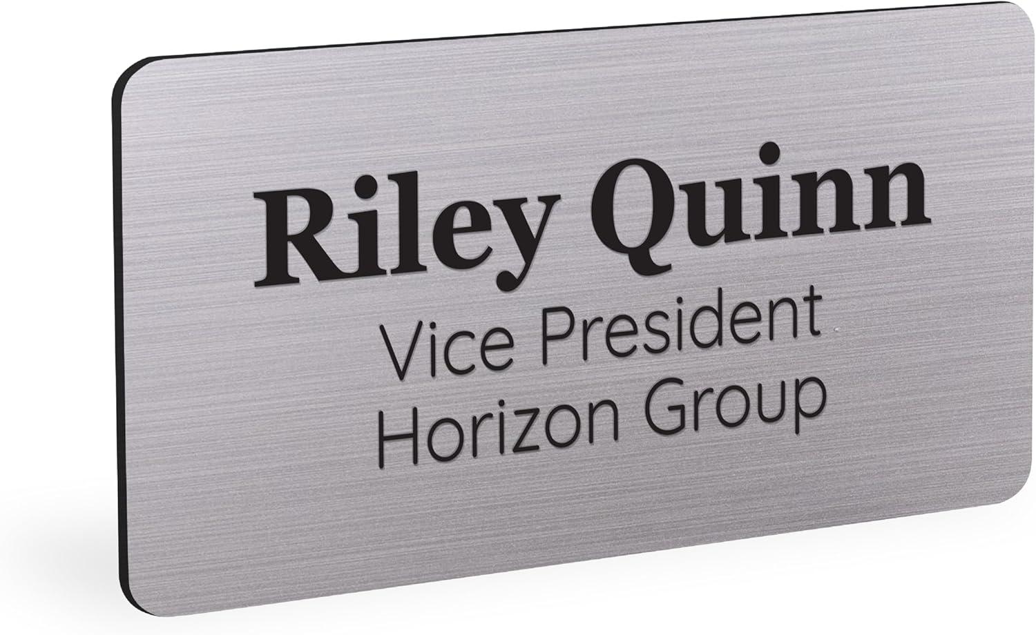 ExcelMark Custom Name Tag – Engraved Name Badge with Pin or Magnetic ...