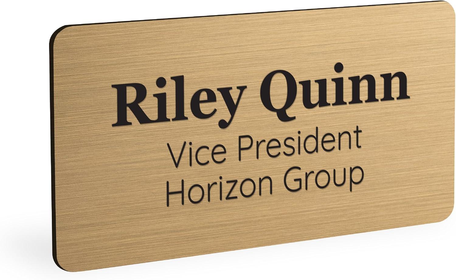 ExcelMark Custom Name Tag – Engraved Name Badge with Pin or Magnetic ...