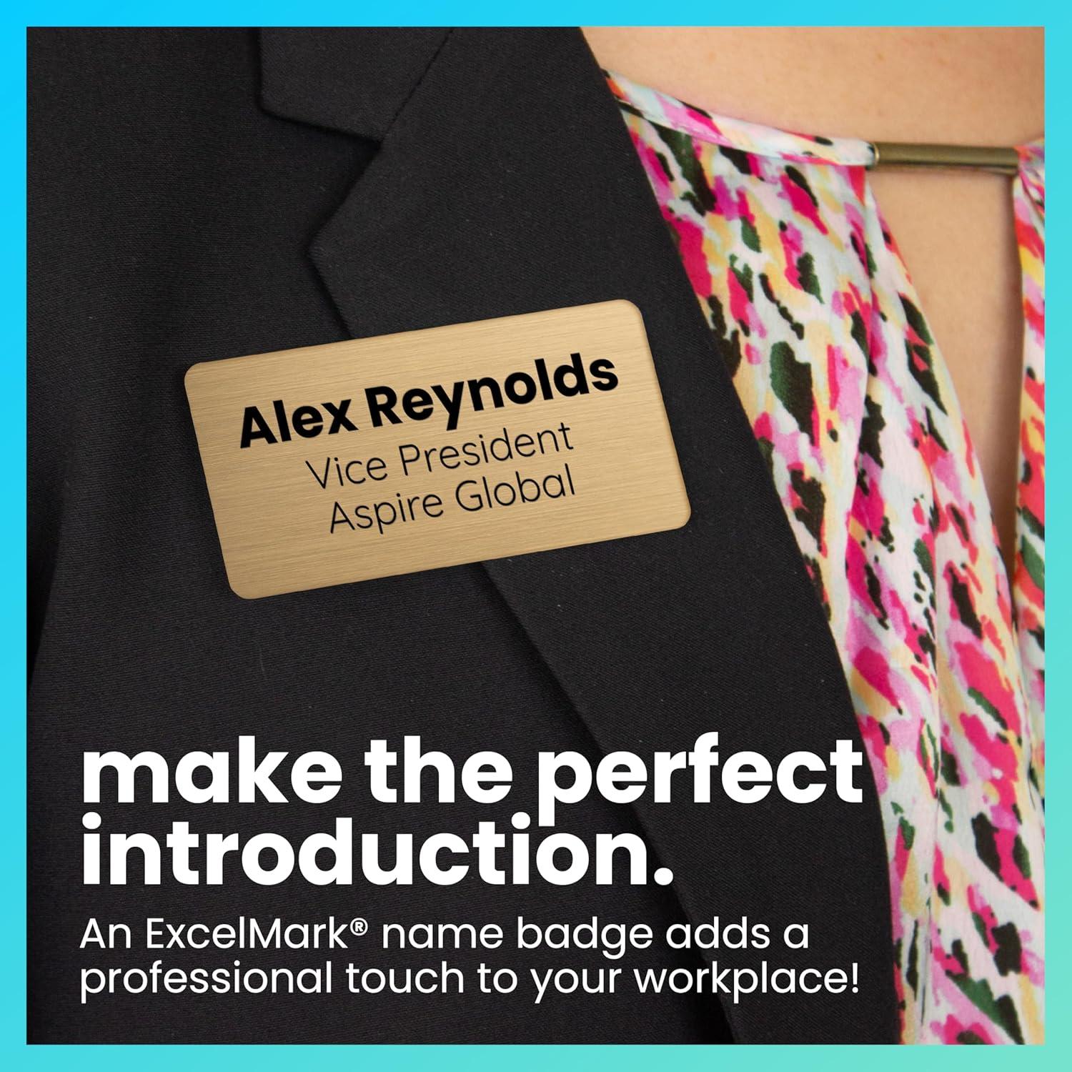 Permark ExcelMark Custom Name Tag β Engraved Name Badge with Pin or Magnetic ...