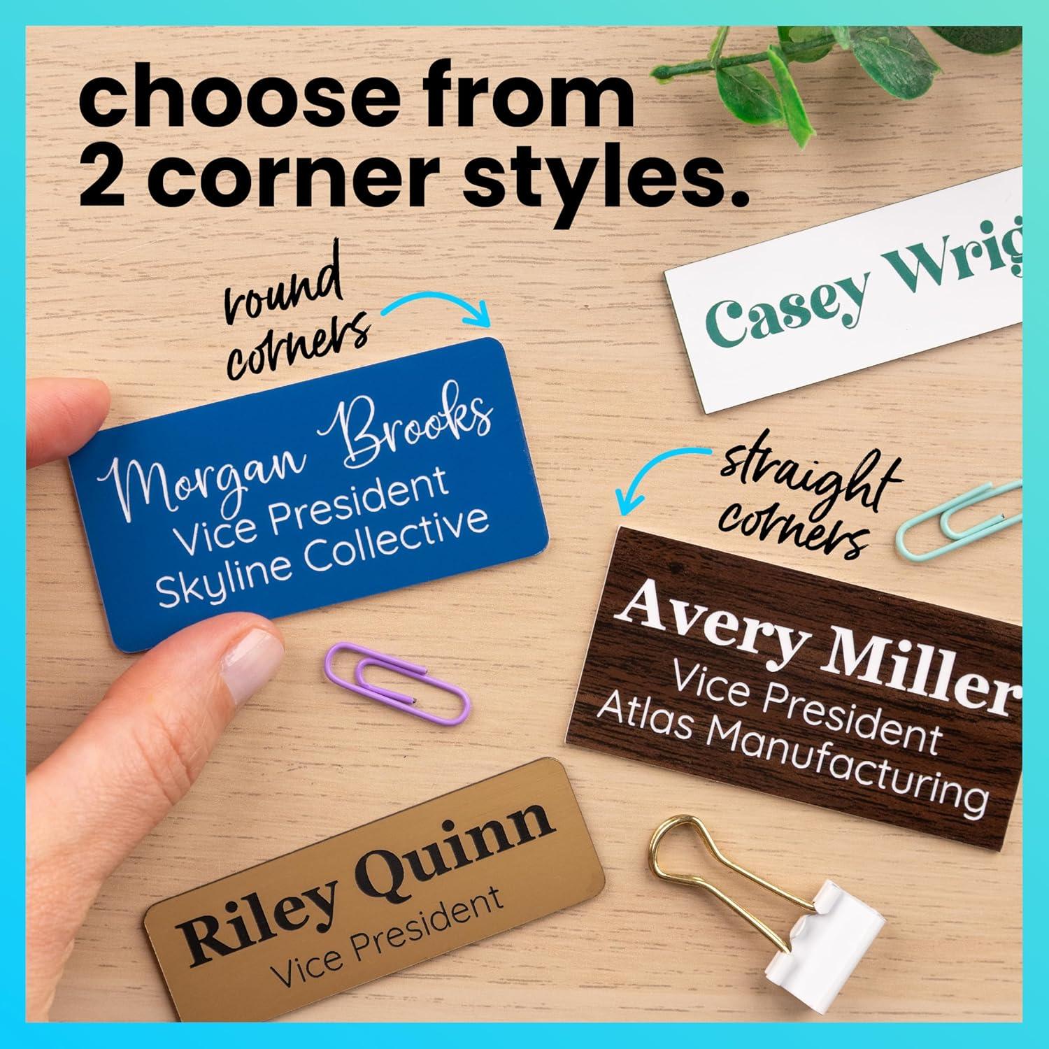 ExcelMark Custom Name Tag – Engraved Name Badge with Pin or Magnetic ...