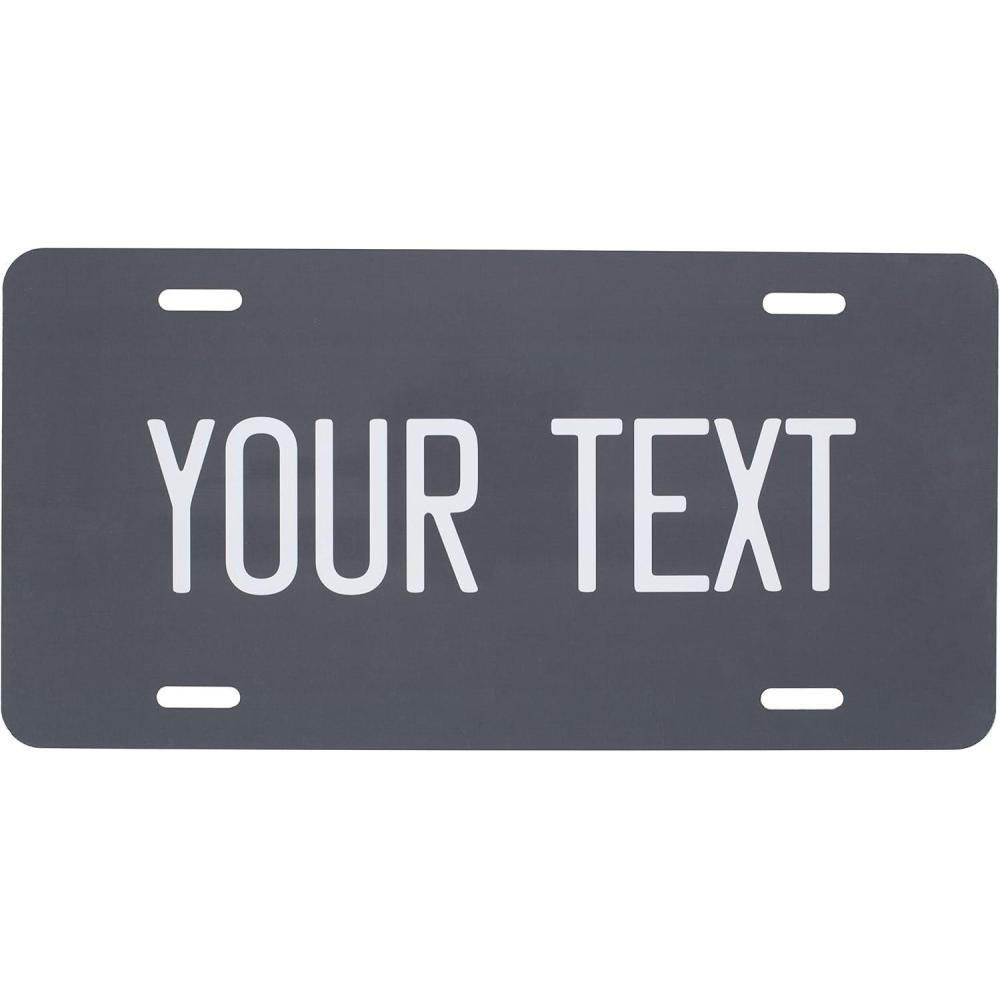 imageExcelMark Custom License Plate for Front of Car  Personalized Car Tags  6quotx 12quotUniversal Fit RedCharcoal