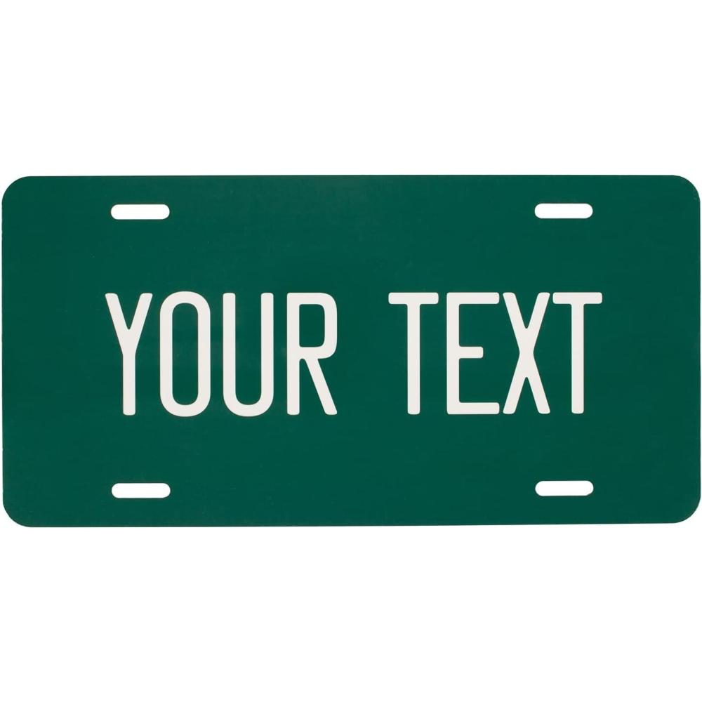 imageExcelMark Custom License Plate for Front of Car  Personalized Car Tags  6quotx 12quotUniversal Fit RedForest Green