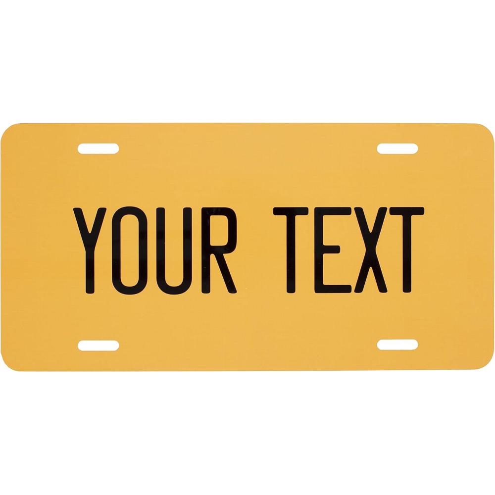 imageExcelMark Custom License Plate for Front of Car  Personalized Car Tags  6quotx 12quotUniversal Fit RedMarigold