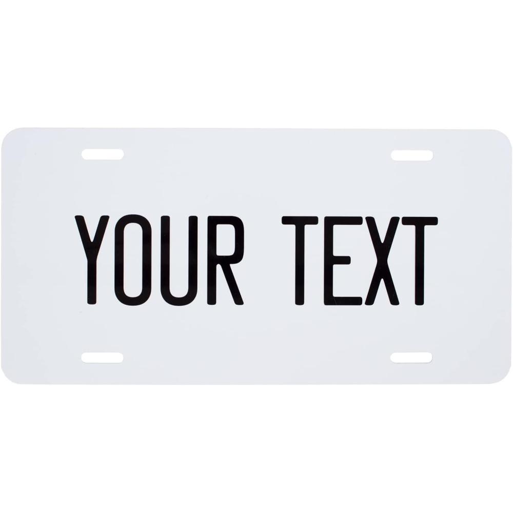 imageExcelMark Custom License Plate for Front of Car  Personalized Car Tags  6quotx 12quotUniversal Fit RedWhite