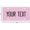 imageExcelMark Custom License Plate for Front of Car  Personalized Car Tags  6quotx 12quotUniversal Fit RedLight Pink
