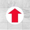 imageExcelMark Directional Floor Decal  Red Arrow  One Way  11quot Round  Direct Shopping Traffic Flow 1010