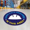 imageExcelMark Hard Hats Required Floor Decal Notice Hard Hats Required 15quotHard Hats Required in This Area 1