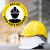 imageExcelMark Hard Hats Required Floor Decal Notice Hard Hats Required 15quotNotice Hard Hats Required
