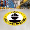 imageExcelMark Hard Hats Required Floor Decal Notice Hard Hats Required 15quotNotice Hard Hats Required