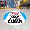 imageExcelMark Keep Aisles Clear Floor Decal Keep AISLES Clear 3 11quotSafety First Keep Aisles Clear
