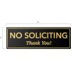 imageExcelMark No Soliciting Sign  SelfStick Label  Made in the USA Small  2quotx 6quot Black with Gold LettersBlackGold