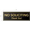 imageExcelMark No Soliciting Sign  SelfStick Label  Made in the USA Small  2quotx 6quot Black with Gold LettersBlackGold