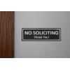 imageExcelMark No Soliciting Sign  SelfStick Label  Made in the USA Small  2quotx 6quot Black with Gold LettersBlackWhite