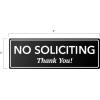 imageExcelMark No Soliciting Sign  SelfStick Label  Made in the USA Small  2quotx 6quot Black with Gold LettersBlackWhite