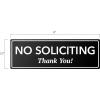 imageExcelMark No Soliciting Sign  SelfStick Label  Made in the USA Small  2quotx 6quot Black with Gold LettersBlackWhite