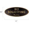 imageExcelMark No Soliciting Sign for House or Business  Durable IndoorOutdoor Sign  Easily Attach to Front Door  UV and Weather Resistant Extra Large  45quotx 11quot Black with Gold Letters