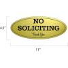 imageExcelMark No Soliciting Sign for House or Business  Durable IndoorOutdoor Sign  Easily Attach to Front Door  UV and Weather Resistant Extra Large  45quotx 11quot Gold with Black Letters