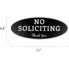 imageExcelMark No Soliciting Sign for House or Business  Durable IndoorOutdoor Sign  Easily Attach to Front Door  UV and Weather Resistant Extra Large  45quotx 11quot Black with White Letters