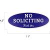 imageExcelMark No Soliciting Sign for House or Business  Durable IndoorOutdoor Sign  Easily Attach to Front Door  UV and Weather Resistant Extra Large  45quotx 11quot Blue with White Letters