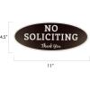 imageExcelMark No Soliciting Sign for House or Business  Durable IndoorOutdoor Sign  Easily Attach to Front Door  UV and Weather Resistant Extra Large  45quotx 11quot Dark Brown with White Letters