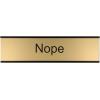 imageExcelMark Nope Desk Plate  2quotx 8quotNovelty Name Plate  Gold Name Plate with Black Desk Holder