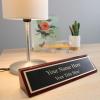 imageExcelMark Personalized Walnut Wood Business Desk Black Name Plate with Gold Letters  2quotx 8quotRosewood