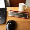 imageExcelMark Personalized Walnut Wood Business Desk Black Name Plate with Gold Letters  2quotx 8quotRosewood