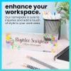 imageExcelMark Premium Clear Acrylic Glass Block Name Plates for Your Desk  8quot x 25quot  Floral