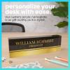 imageExcelMark Premium Clear Acrylic Glass Block Unique Designed Name Plates for Your Desk  8quotx25quot  OrchidsBlackGold