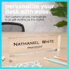 imageExcelMark Premium Clear Acrylic Glass Block Unique Designed Name Plates for Your Desk  8quotx25quot  OrchidsClear