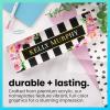 imageExcelMark Premium Clear Acrylic Glass Block Unique Designed Name Plates for Your Desk  8quotx25quot  OrchidsFloral Pink