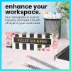 imageExcelMark Premium Clear Acrylic Glass Block Unique Designed Name Plates for Your Desk  8quotx25quot  OrchidsFloral Pink