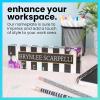 imageExcelMark Premium Clear Acrylic Glass Block Unique Designed Name Plates for Your Desk  8quotx25quot  OrchidsFloral Purple