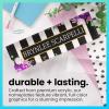 imageExcelMark Premium Clear Acrylic Glass Block Unique Designed Name Plates for Your Desk  8quotx25quot  OrchidsFloral Purple