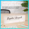 imageExcelMark Premium Clear Acrylic Glass Block Unique Designed Name Plates for Your Desk  8quotx25quot  OrchidsMarble Clear