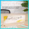 imageExcelMark Premium Clear Acrylic Glass Block Unique Designed Name Plates for Your Desk  8quotx25quot  OrchidsMarble Gold