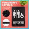 imageExcelMark Restroom Sign for Business  ADA Compliant Braille Bathroom Sign with Double Sided Tape to Secure Perfectly in Less Than a Minute  Size 9 x 6 Inch UnisexUnisex Handicap wWash Hands