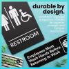 imageExcelMark Restroom Sign for Business  ADA Compliant Braille Bathroom Sign with Double Sided Tape to Secure Perfectly in Less Than a Minute  Size 9 x 6 Inch UnisexUnisex Handicap wWash Hands