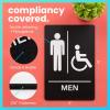 imageExcelMark Restroom Sign for Business  ADA Compliant Braille Bathroom Sign with Double Sided Tape to Secure Perfectly in Less Than a Minute  Size 9 x 6 Inch UnisexMens  Womens Handicap wWash Hands