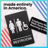 imageExcelMark Restroom Sign for Business  ADA Compliant Braille Bathroom Sign with Double Sided Tape to Secure Perfectly in Less Than a Minute  Size 9 x 6 Inch UnisexUnisex Handicap wWash Hands
