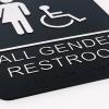 imageExcelMark Restroom Sign for Business  ADA Compliant Braille Bathroom Sign with Double Sided Tape to Secure Perfectly in Less Than a Minute  Size 9 x 6 Inch UnisexAll Gender Handicap