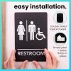 imageExcelMark Restroom Sign for Business  ADA Compliant Braille Bathroom Sign with Double Sided Tape to Secure Perfectly in Less Than a Minute  Size 9 x 6 Inch UnisexUnisex Handicap wWash Hands